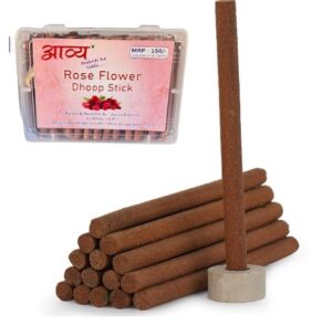 Aavya Organics Special Pure Rose Flower Fragrance Incense Dhoop Stick Pack of 30 Pieces | 200grm