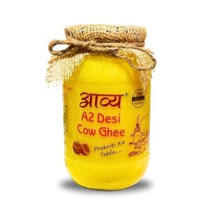 Aavya Organics A2 Desi Cow Ghee from Grass Fed Sahiwal Cows, Glass Jar (1 Liter)